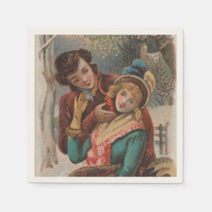 Kerstmis, Engeland-Vintage Victoriaanse tijdperk a Servet