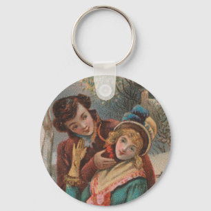 Kerstmis, Engeland-Vintage Victoriaanse tijdperk a Sleutelhanger