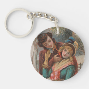 Kerstmis, Engeland-Vintage Victoriaanse tijdperk a Sleutelhanger