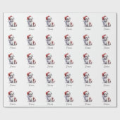 Kerstmis Engels Bull Dog Santa Hat Cadeaupapier (Vlak)