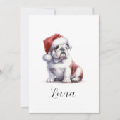 Kerstmis Engels Bull Dog Santa Hat Feestdagenkaart (Voorkant)
