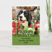 Kerstmis - Engels Springer Spaniel - Betsy Feestdagen Kaart (Voorkant)