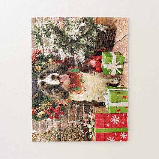 Kerstmis - Engels Springer Spaniel - Cloe Legpuzzel (Verticaal)