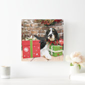 Kerstmis - Engels Springer Spaniel - Mac Vierkante Klok (Huis)