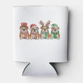 Kerstmis Engelse Bulldog Hond Kerstmuts Rendier Blikjeskoeler (Voorkant)