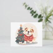 Kerstmis Engelse Bulldog Kersttrui Feestdagenkaart (Staand voorkant)