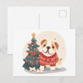 Kerstmis Engelse Bulldog Kersttrui Feestdagenkaart (Voorkant / Achterkant)