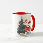 Kerstmis Engelse Bulldog Kersttrui Mok (Voorkant rechts)