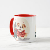 Kerstmis Engelse Bulldog Kersttrui Mok (Voorkant links)
