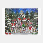 Kerstmis Engelse Bulldog Tree Inpakpapier Vel (Voorkant 2)
