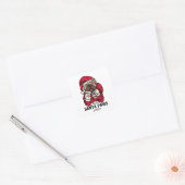 Kerstmis Engelse bulledog Gift Ideas Ca Vierkante Sticker (Envelop)