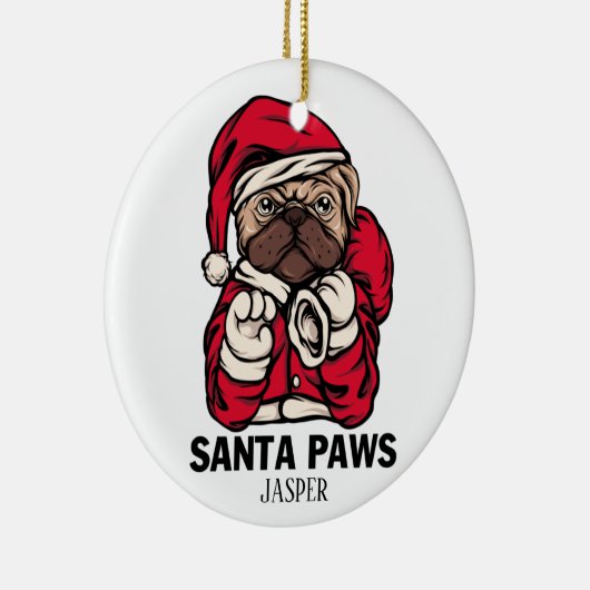 Kerstmis Engelse bulledog Gift Idees Keramisch Ornament (Rechts)