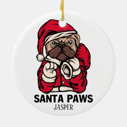 Kerstmis Engelse bulledog Gift Idees Keramisch Ornament (Achterkant)