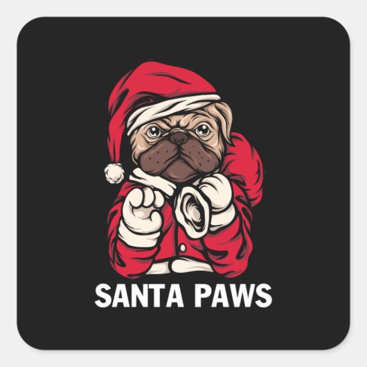 Kerstmis Engelse bulledog Gift Idees Vierkante Sticker (Voorkant)