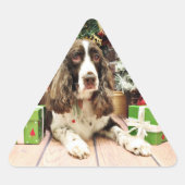 Kerstmis - Engelse Springer Spaniël - Logan Sticker (Voorkant)