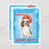 Kerstmis Engelse Springer Spaniel Uitnodiging (Voorkant / Achterkant)