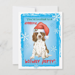 Kerstmis Engelse Springer Spaniel Uitnodiging