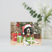 Kerstmis - English Springer Spaniel - Lucy Feestdagenkaart (Staand voorkant)