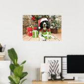 Kerstmis - English Springer Spaniel - Lucy Poster (Thuiskantoor)