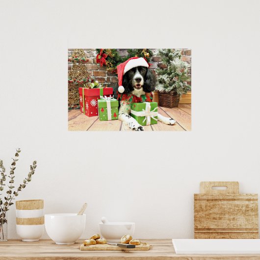 Kerstmis - English Springer Spaniel - Lucy Poster (Keuken)