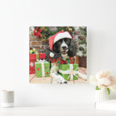 Kerstmis - English Springer Spaniel - Lucy Vierkante Klok (Huis)