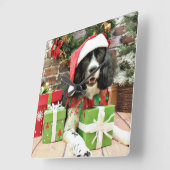 Kerstmis - English Springer Spaniel - Lucy Vierkante Klok (Hoek)