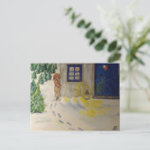 Kerstmis enkel rond de hoek feestdagenkaart (Staand voorkant)