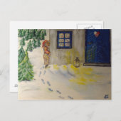 Kerstmis enkel rond de hoek feestdagenkaart (Voorkant / Achterkant)