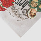 Kerstmis Ephemera Ad Cute girl Puppy Decoupage Tissuepapier (Detail)