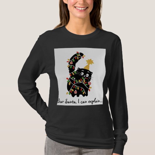 Kerstmis Esthetische Kerstman Kat Schattig Grappig T-shirt (Voorkant)