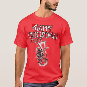 Kerstmis Euphonium Brass muzikant Santa Hat Xmas T-shirt