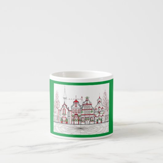 Kerstmis: European Shops Espresso Cup Kop (Voorkant)