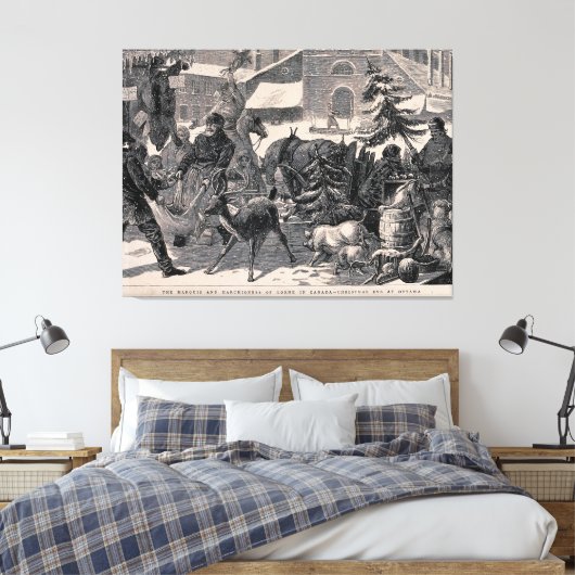 Kerstmis Eve Street Market Ottawa Canada  Canvas Afdruk (Insitu (Slaapkamer))