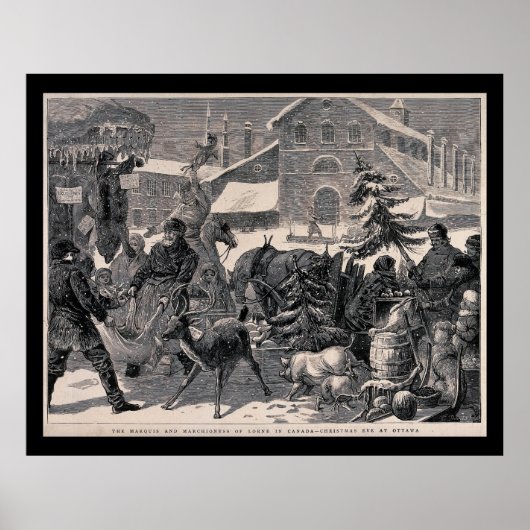 Kerstmis Eve Street Market Ottawa Canada  Poster (Voorkant)