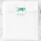 Kerstmis evergreen dennenbladeren op maat vierkante sticker (Tas)