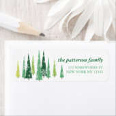 Kerstmis Evergreens Sneeuwvlok Winter Scène Etiket (Insitu)