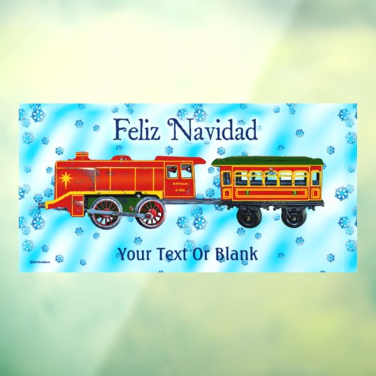 Kerstmis Express - Feliz Navidad Raamsticker (Vel 3)