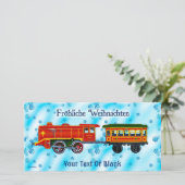 Kerstmis Express - Fröhliche Weihnachten Feestdagenkaart (Staand voorkant)