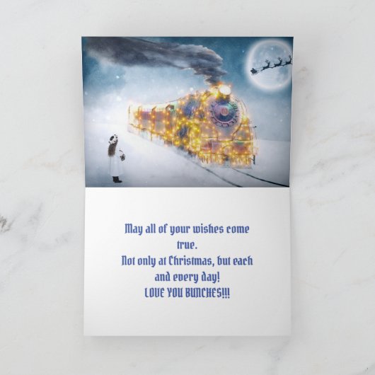 KERSTMIS EXPRESS KLEINDOCHTER KAART (Binnen)