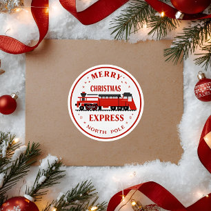 Kerstmis Express Trein Noordpool Ronde Sticker