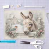 Kerstmis Ezel en Robin Decoupage Vintage Tissuepapier (Craft)