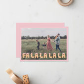 Kerstmis Fa La La Gingerbread Fotokaart Notitiekaartje (Voorkant / Achterkant in situ)