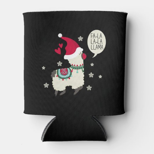 Kerstmis Fa la la Lama cadeau Blikjeskoeler (Voorkant)