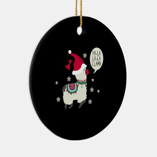 Kerstmis Fa la la Lama cadeau Keramisch Ornament (Rechts)