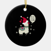 Kerstmis Fa la la Lama cadeau Keramisch Ornament (Voorkant)