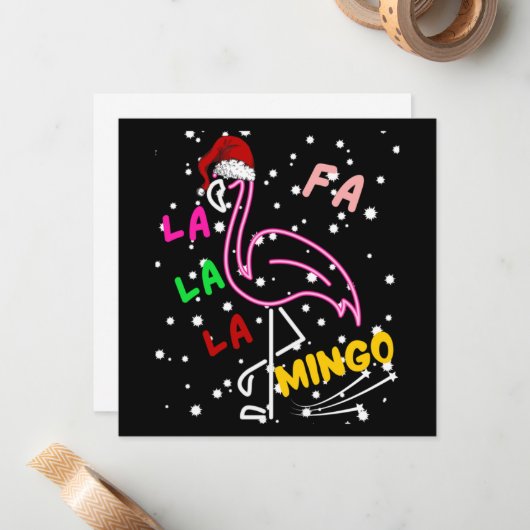 Kerstmis Fa la la mingo Essential Notitiekaartje (Voorkant / Achterkant in situ)