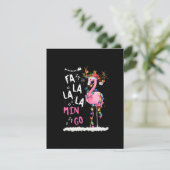 Kerstmis - Fa-La-La Mingo Flamingo Met Kerst Kaart (Staand voorkant)