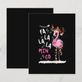 Kerstmis - Fa-La-La Mingo Flamingo Met Kerst Kaart (Voorkant / Achterkant)