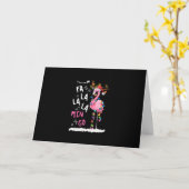 Kerstmis - Fa-La-La Mingo Flamingo Met Kerst Kaart (Gele Bloem)