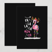Kerstmis - Fa-La-La Mingo Flamingo Met Kerstmis Kaart (Voorkant / Achterkant)